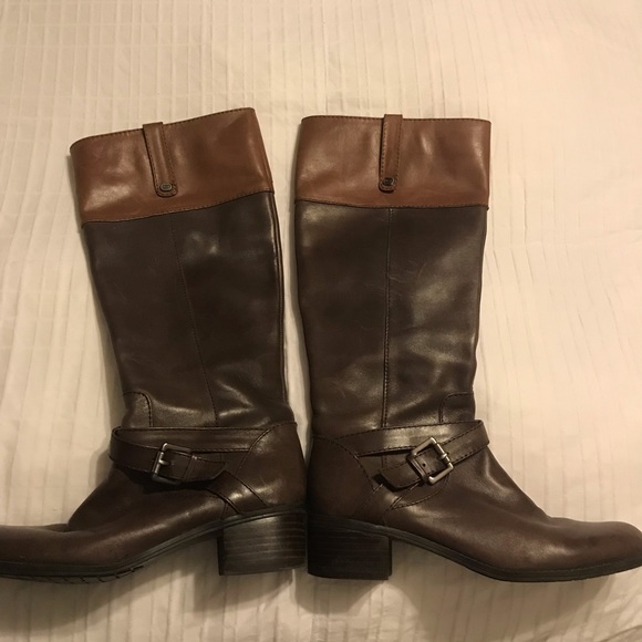 bandolino riding boots two tone